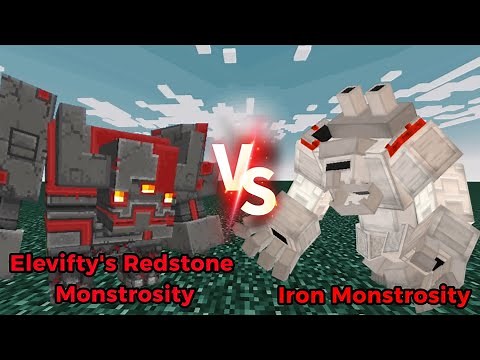 Elevifty's Redstone Monstrosity VS Iron Monstrosity | Minecraft Mob Battle