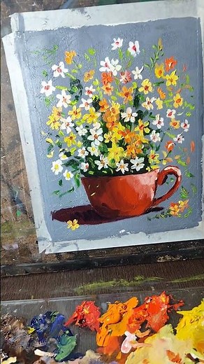 Easy Floral Oil Painting for Beginners | Step-by-Step Process
