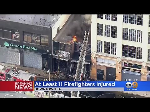 11 Firefighters Hurt After Explosion, Fire In Downtown Los Angeles