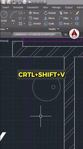 Paste as BLOCK in 1 Second! (AutoCAD Tip) 🪄 #shorts #autocadtips