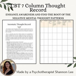 CBT 7 Column Thought Record - Etsy