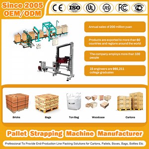 [Hot Item] Automatic Pallet Packing Machine Pre-Stretch Film Pallet Wrapping Horizontal Pallet Top Press/Push Strapping Machine