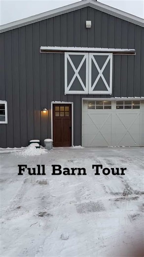 Barn tour, as promised 🐴 ✨ What would you like to see more of? Stalls, storage, routines - ask away in the comments! #barntour #horsebarn #horsestables #indoorarena #tackroom @Amberway Equine