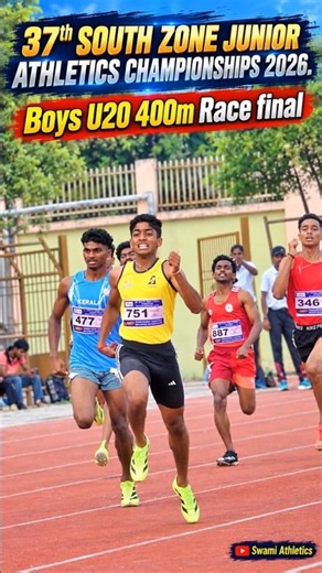 400M Boys U20 South Zone Junior Athletics Meet 2026 #shorts #shortsfeed