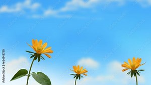 flowers Waving in Breeze ideal for text and title screen animation