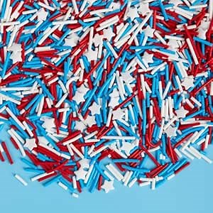 Edible Patriotic Sprinkles for Cake Decorating,130g,July 4th Red White and Blue Jimmies Stars Sprinkle Mix,American Team USA Sprinkles,Independence Day Baking,Donut,Ice Cream,Cookies,Cupcake Topper,Memorial Holiday Festival Wedding Birthday Party Decorations