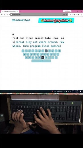 94 WPM Typing Shorts ⚡ Satisfying Speed #fasttyping #typingtest #typing #raushantypingmaster