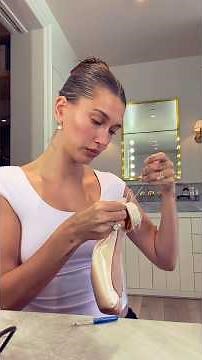 Hailey Bieber Sews Her Own Pointe Shoes for an Upcoming Photoshoot #haileybieberstyle #shorts