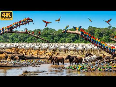 Amazon Nature Walk | Lion, Horse & Camel Appear in a Dreamlike Jungle (4K ASMR)