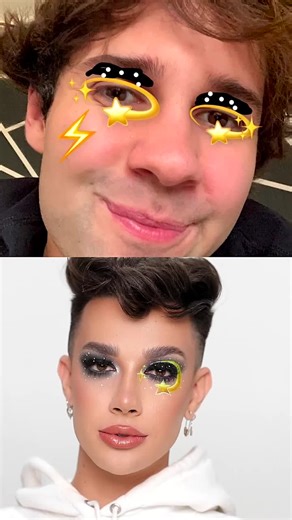 I asked my friends to draw my makeup!! 🔥🎨 @daviddobrik Check out the full video on my channel now!! #makeup