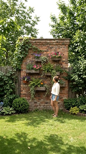 🧱🌿 Old Brick Wall → Secret Garden Wall! 🌸✨