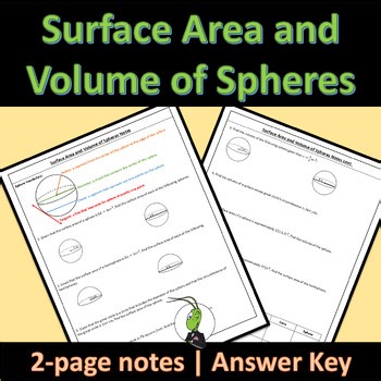 Surface Area and Volume of Spheres Geo Guided Notes Surface Area and Volume
