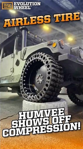 Airless Off Road Tire Compression on a Humvee #Humvee #AirlessTires