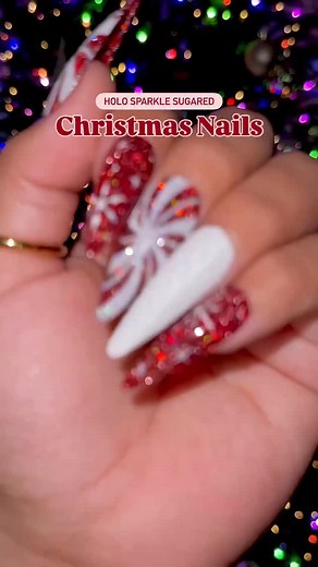 48K views · 11K reactions | Red holiday holo sparkle sugared nails ✨❄️❤️✨ Save this cute and easy Christmas nail tutorial for inspo, follow for more 﫶 #rednails #christmasnails #holidaynails #glitternails #sparklenails #nails #nailsart #nailinspiration #gelish #holonails | Nailartbyjen | Facebook