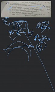 In a metallic conductor, under the effect of applied electric f... | Filo