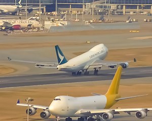 369K views · 29K reactions | ✈️ Heavy Boeing takeoffs from Hong Kong...