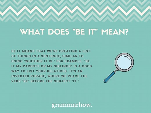 "Be It" Meaning: 11 Examples (Explained For Beginners)
