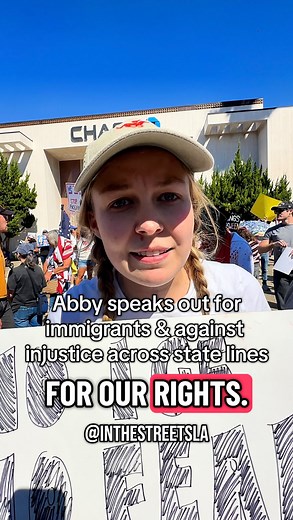 Abby from Houston joined No Kings Day 2 in Studio City to speak out against what she calls a growing dictatorship. She stands with immigrants impacted by ICE and reminds us that people in Texas are feeling the effects too | inthestreetsla