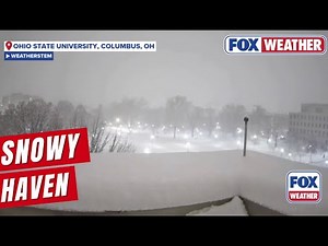 Ohio State University Turns Into A Snow Globe Overnight As Nor'easter Reaches Portions Of The State