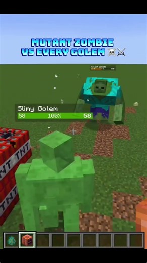 Mutant Zombie Vs every Golem ☠️⚔️ #minecraft #shorts