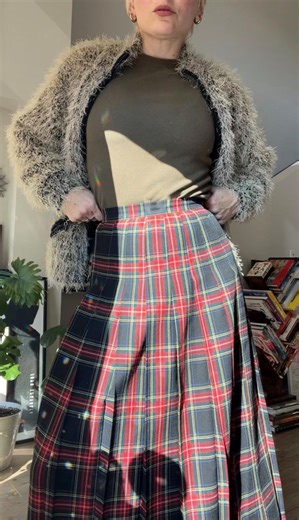 VTG 80s Plaid Wool Pleated Midi Skirt - Etsy UK