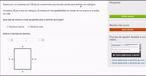 Exemplo resolvido: problema que envolve determinar o domínio (números reais)