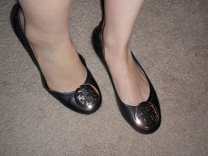 Tory Burch black leather reva flats review