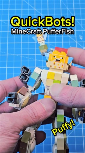 I crafted a LEGO Minecraft Puffer Fish QuickBot!