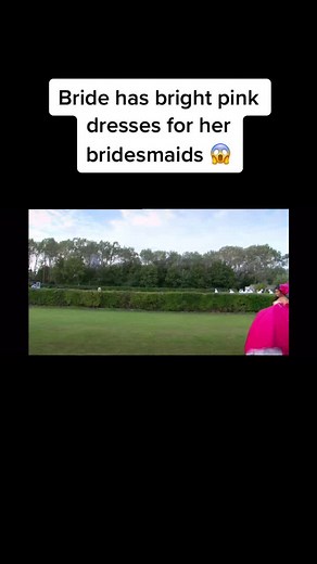 Bride has bright pink dresses for her bridesmaids 😱 #foryoupage #gypsybride #mybigfatgypsywedding