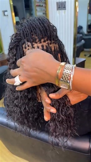 Curls installation on dreads #youtubeshorts #locstyles