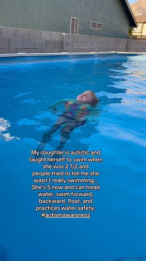 11K views · 223 reactions | Never underestimate a person with a disability. My daughter is autistic and capable of so much!! We are so proud of her! Self taught swimmer! Swimming since the age of 2 1/2 without floaties and zero swim lessons. #MomLife #autismawareness #poolsafety #swimming #pool #Wow #leukemiawarrior | Oh-Maddy | Facebook