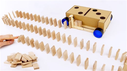 How to make domino row building machine from cardboard