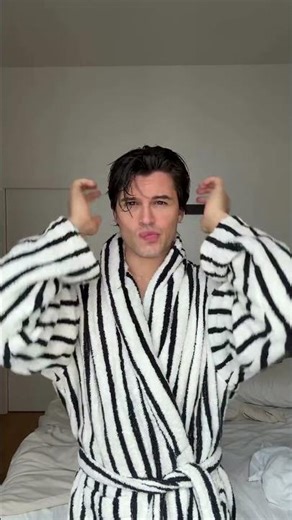 Classic striped Bathrobe, ultimate comfort.