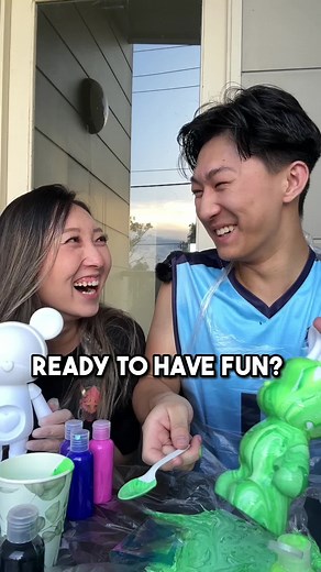 what TRUE FUN looks like - getting creative, making new memories, laughing with them and unleashing your inner child. Grab your DIY fluid bear kits from the Fluid Project today #diy #activities #fluidart #funactivity