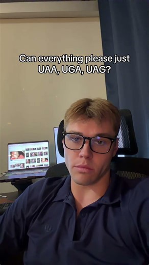 The joke works because UAA, UGA, and UAG are the three stop codons in mRNA