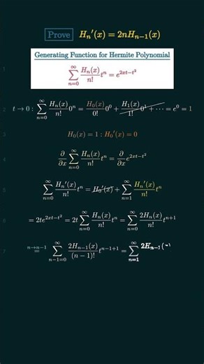 [Prove] H_n'(x)=2nH_{n-1}(x) [2nd Method]