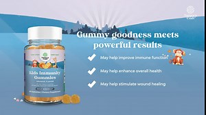 Kids Immunity Support Gummies - Delicious Vitamin C with Zinc and Echinacea Immune Booster Gummies for Kids - Vegan Gluten Free and Gelatin Free Chewable Gummy Vitamin Supplement for Children
