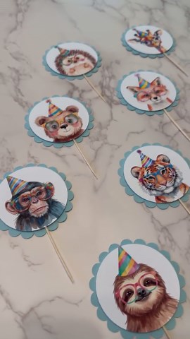 Party Animal Cupcake Toppers | Set of 12 - Etsy