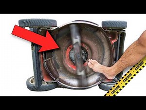 HUMAN FOOT vs LAWNMOWER, (Ballistic Dummy) (SLOW MOTION)