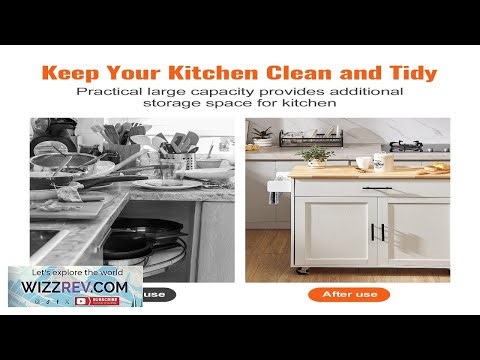 VEVOR Kitchen Island Cart with Solid Wood Top 35.4" Width Mobile Carts