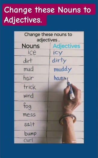 Changing Nouns to Adjectives. ##shorts