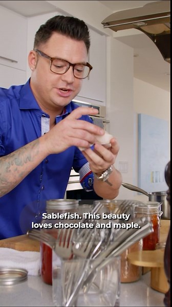 Grilled sablefish with maple mole sauce and fresh lime