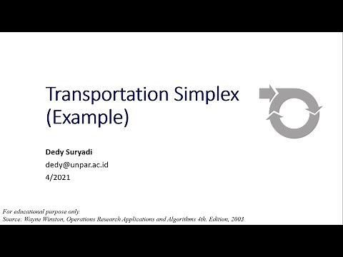Week6.10 Transportation Simplex Algorithm (Example)