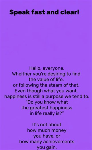 What is the Greatest Happiness in Life? | Learn English