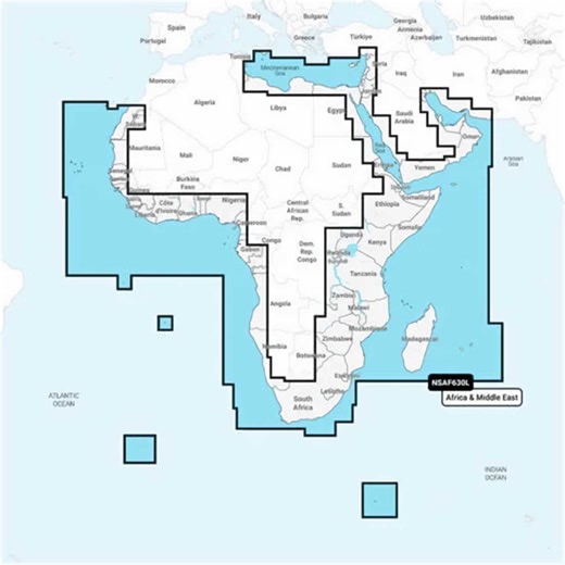 Garmin Navionics + card - AFRICA & MIDDLE EAST zone