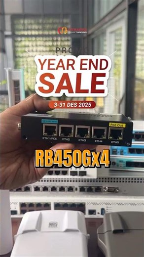 MikroTik RB450Gx4 adalah Routerboard desktop performa tinggi yang siap bekerja 24x7 untuk jaringanmu