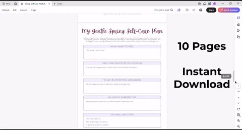 Spring Self-care Worksheets | Printable PDF & Canva Template - Etsy