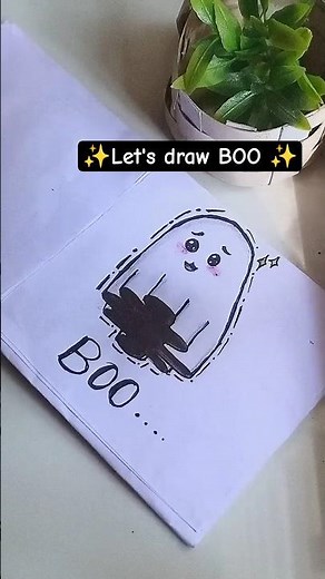 👻 Easy Way to Draw BOO! | Cute & Spooky Drawing #funny #trending#viral#shorts#diy‪@Createwith_ayra‬