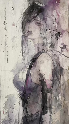 有亿点抽象😱 #抽象艺术 #水墨风 #水彩 #gptimage2 @藍心 | Water Color Portrait