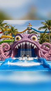 2K views · 35 reactions | Surfing straight into the jaws of adventure! 練撚 These dinosaur and octopus water slides take thrill to the next level!#DinosaurWaterSlide #OctopusWaterSlide #EpicWaterslides #SurfAndScream #AquaticAdventure #ThemeParkThrills | Designing Dreamscapes | Facebook